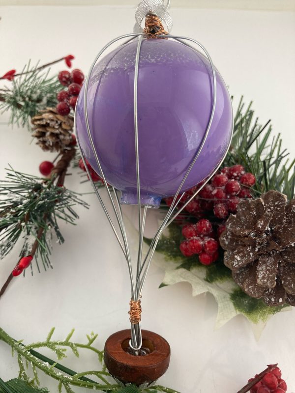 Purple Hot Air Balloon Christmas Ornament