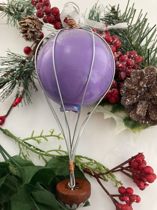 Purple Hot Air Balloon Christmas Ornament - Image 3