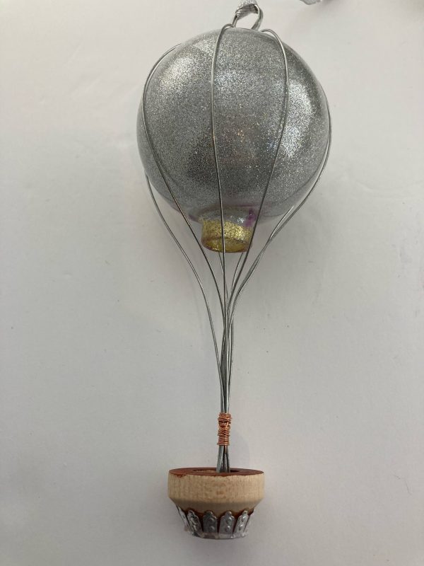 Silver Hot Air Balloon Christmas Ornament - Image 3