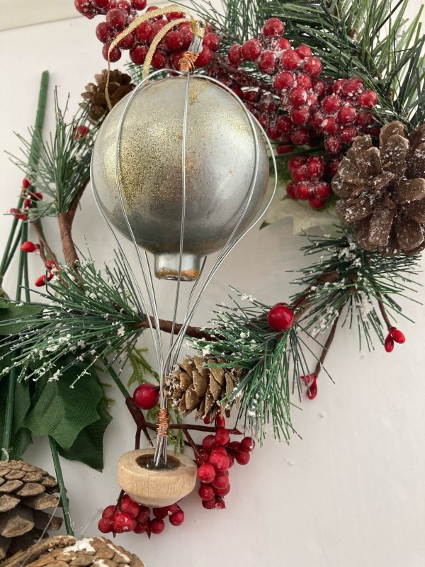 Silver Hot Air Balloon Christmas Ornament - Image 6